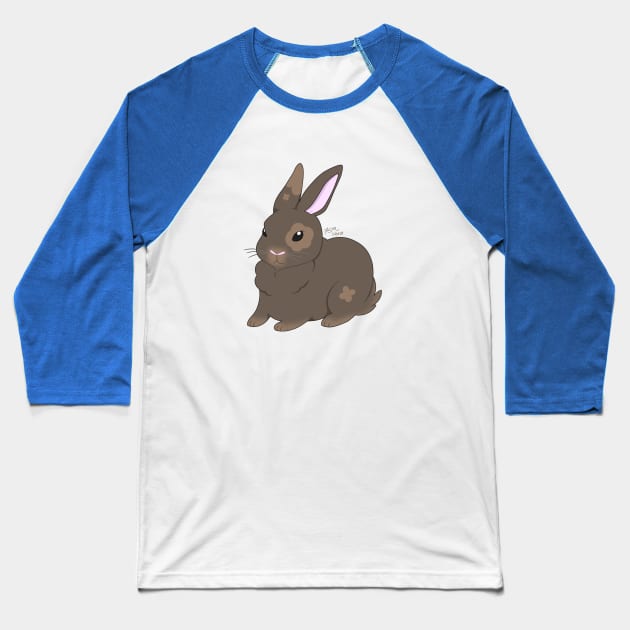 Cute Brown Bunny Baseball T-Shirt by Hero75